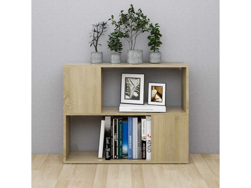  Meuble tv - banc tv - meuble de rangement chêne sonoma 80x24x63 cm bois d'ingénierie  - Conforama C