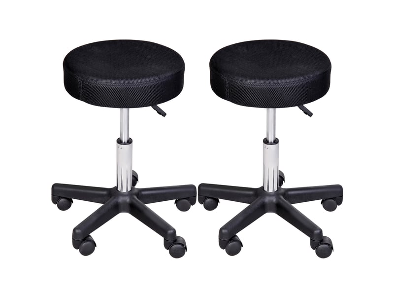  Lot de 2 tabourets de massage à roulettes reglable en hauteur pivotant avec couleurs trois de housse de protection  - Conforama B