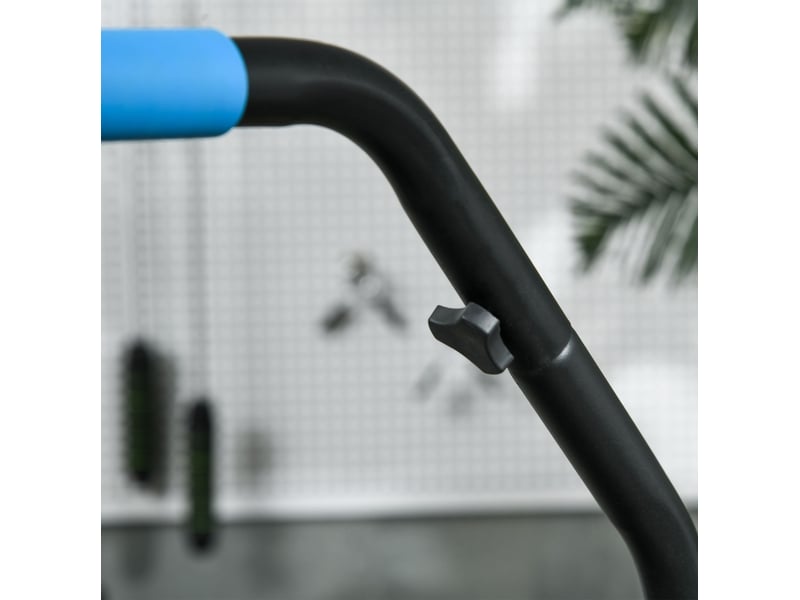 Trampoline de fitness pliable ø102 cm noir et bleu, poignée réglable sur 4 hauteurs, charge jusqu'à 100 kg - Conforama D