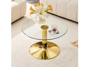 Table basse rond(e) coloris doré <strong>WISHDOR</strong> <strong></strong> - 70 cmx70 cm