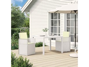 Vidaxl ensemble de salle à manger pour jardin 3 pcs blanc et crème pp