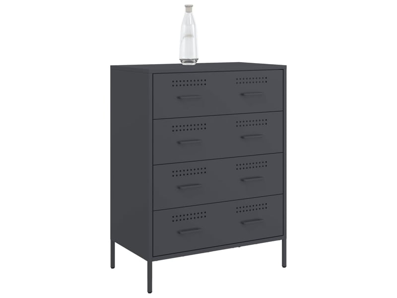  Buffet - bahut - meuble de rangement anthracite 68x39x89 cm acier  - Conforama D
