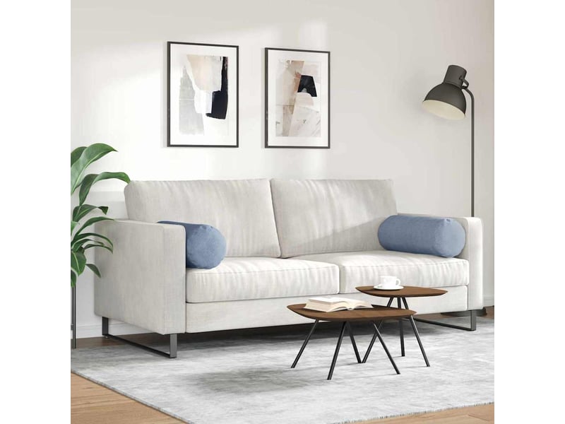 Lot de 2 coussins d'accent, coussins décoratifs, coussins lombaires bleu ø 25 x 70 cm cf56717  - Conforama D