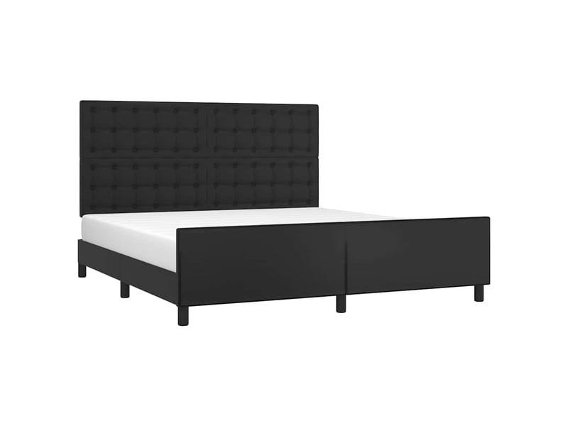 Lit double- lit adulte - cadre de lit sans matelas noir 160x200 cm similicuir - Conforama B
