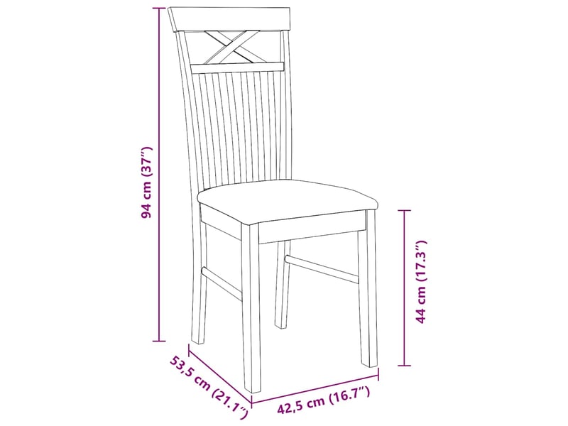  Vidaxl chaises à manger coussins 2 pcs blanc bois massif caoutchouc  - Conforama C