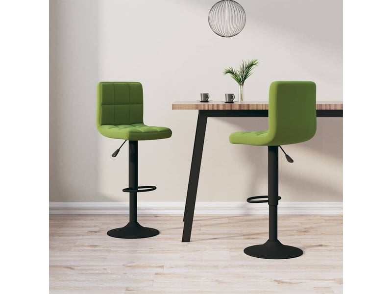  Lot de 2 tabouret de bar, chaise de bar vert clair velours shl13176  - Conforama B