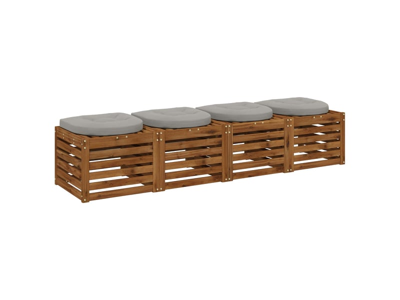  Lot de 4 coussins de siège, coussins d'assise 100 % polyester gris cf60069  - Conforama C