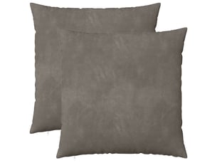 Lot de 2 coussins avec oreiller, coussins décoratifs heerlen gris clair velours cf50471