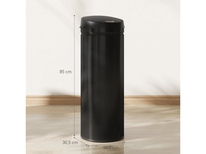  Poubelle à capteur 50 l en acier inoxydable, sans contact, fermeture douce, cuisine hygiénique  - Conforama C