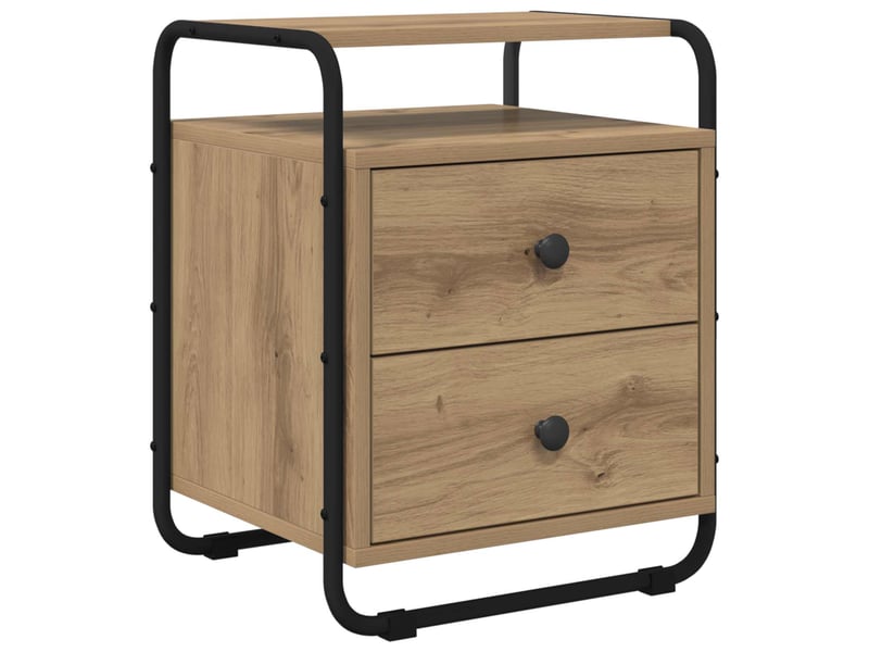  Table de chevet - cabinet de chevet - table de nuit 2 pc chêne artisanal bois d'ingénierie  - Conforama B