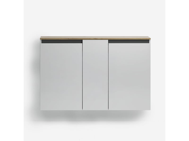  Meuble à chaussures gain de place 3 portes en mélaminé zippo  - Conforama C