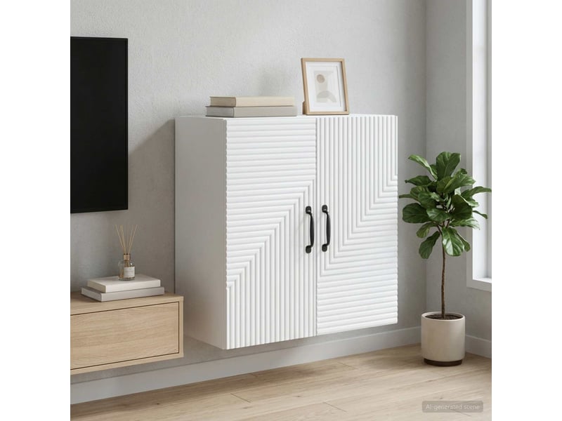  Armoire murale salon, meuble de rangement blanc 59 x 31 x 60 cm bois d'ingénierie shl2324  - Conforama B