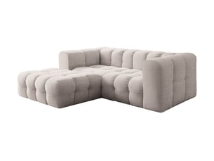 Canapé d'angle gauche fixe LOUNGITUDE MILOE 3 places Tissu Blanc