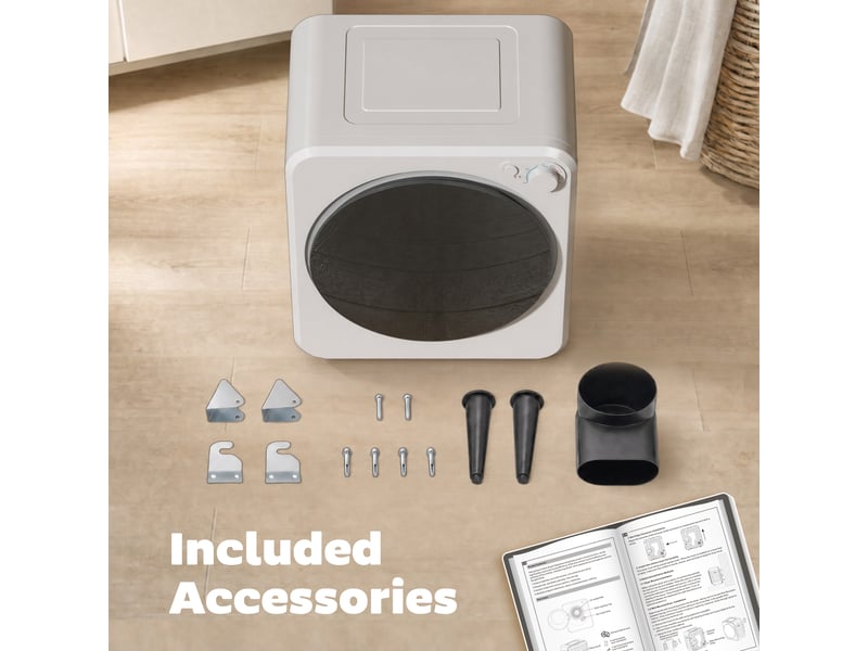 Sèche-linge à évacuation portable 2,5 kg, sèche-linge électrique 400800 w, 5 modes de séchage, blanc, 48 x 44 x 57 cm - Conforama W