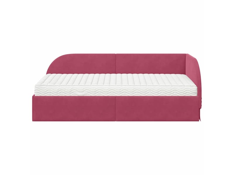  Lit adulte, lit simple, cadre de lit d'angle avec matelas 2 pc vert velours cf6531  - Conforama E