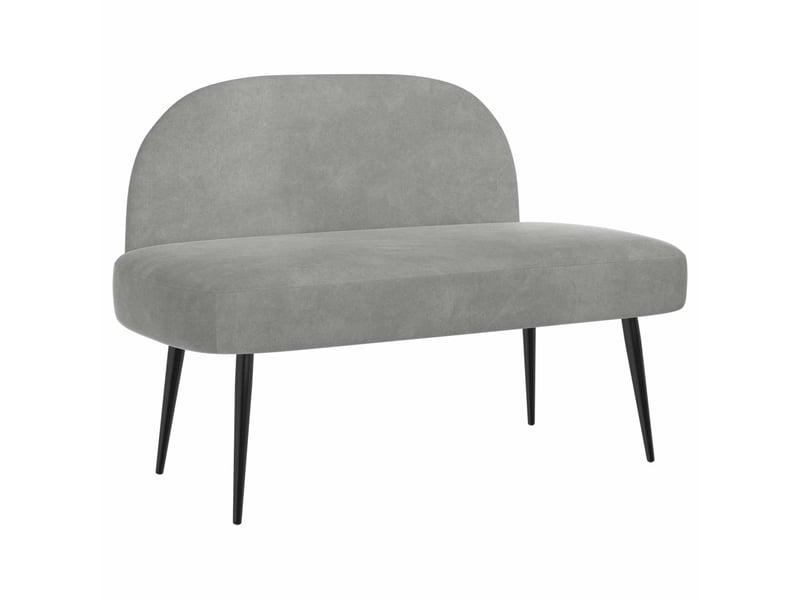  Banc rembourré avec dossier gris clair 110x60x76 cm velours  - Conforama A