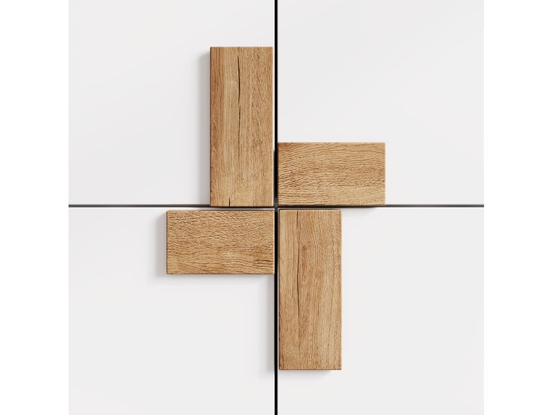 Armoire de cuisine 60 x 35 x 120 cm blanche en mdf, 4 portes avec étagères réglables et rangements  - Conforama E