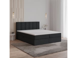 Lit avec rangement 140x200 cm <strong>MASSENO</strong>  <strong></strong> coloris noir
