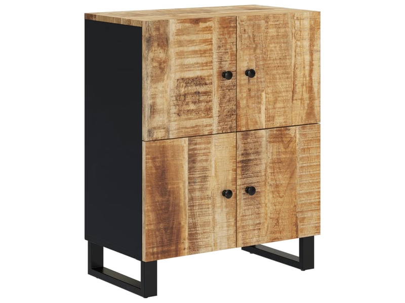  Buffet salon, buffet de rangement avec 4 portes 60x33x75 cm bois massif de manguier  - Conforama A