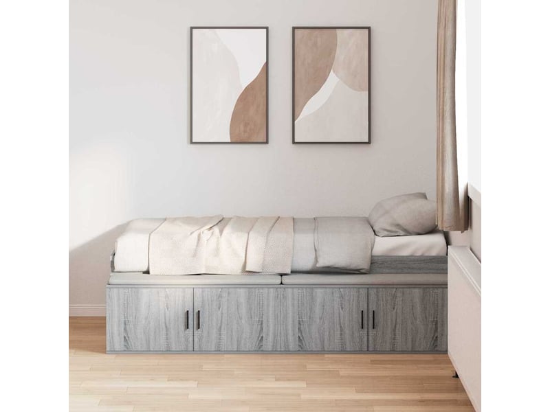  Lit simple- lit adulte -  cadre de lit gris sonoma 70 x 190 cm bois d'ingénierie  - Conforama B