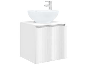 Vanité de lavabo mural, meuble de rangement blanc 49.5x44.5x65 cm shl3265