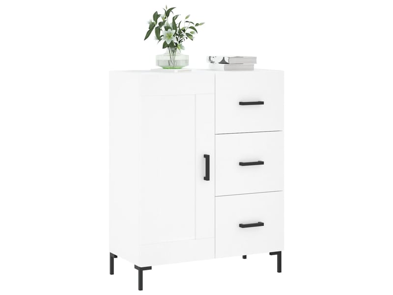  Buffet - bahut - meuble de rangement blanc 69,5x34x90 cm bois d'ingénierie  - Conforama C