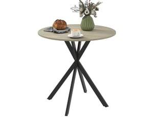 Table à manger ronde, 80 cm, 2 personnes imitation, design moderne, repas, salle à manger, pratique, bois, coloris bois