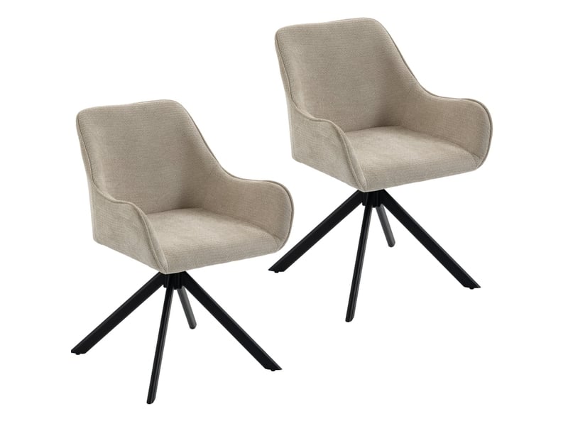  Lot de 2 chaises de salle à manger pivotantes 360° avec accoudoirs evryae  - Conforama A