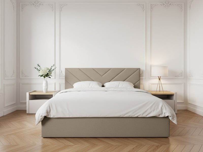  Bobochic lit coffre romane beige 160x200 ROMANE - Conforama B