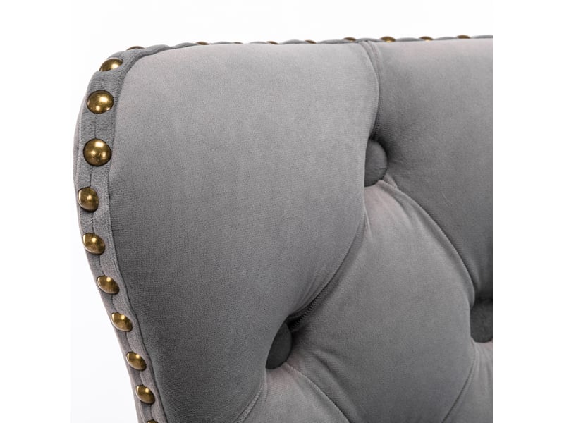  Lot de 2 tabourets de bar pivotants réglables en velours gris W3223P503935 - Conforama E