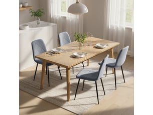 Lot de 4 chaises de salle à manger rembourrées avec dossier haut, pieds en acier et tissu effet velours, gris
