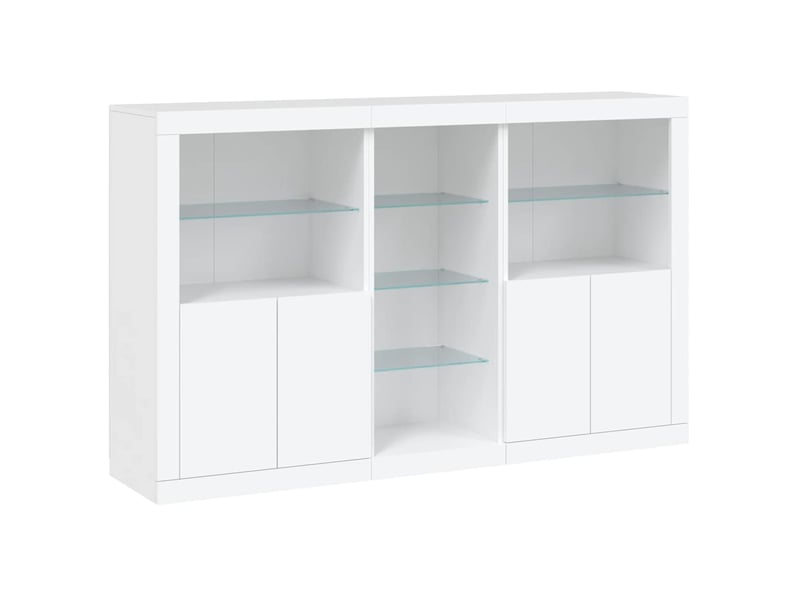 Buffet - bahut - meuble de rangement avec lumières led blanc 162x37x100 cm  - Conforama C