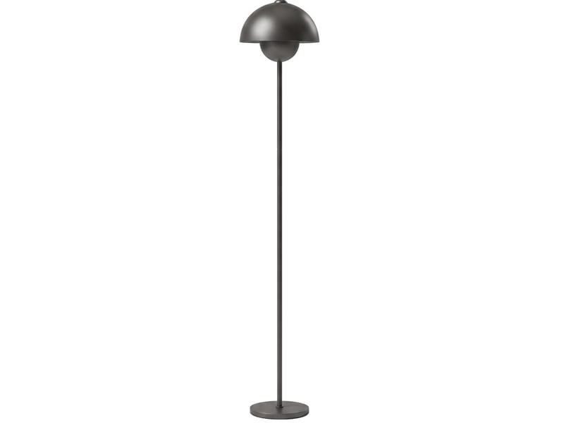  Lampadaire en métal gris ø30 x h155 cm, abat-jour rond, interrupteur au pied e27  - Conforama A