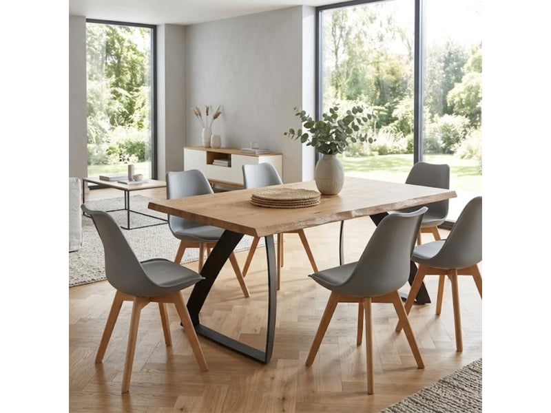  Table fixe 160x90 en chêne et métal timber - chêne  - Conforama B