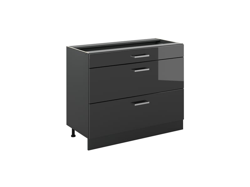  Vicco meuble cuisine, anthracite haute brillanceanthracite, 100cm sans plan de travail  - Conforama A