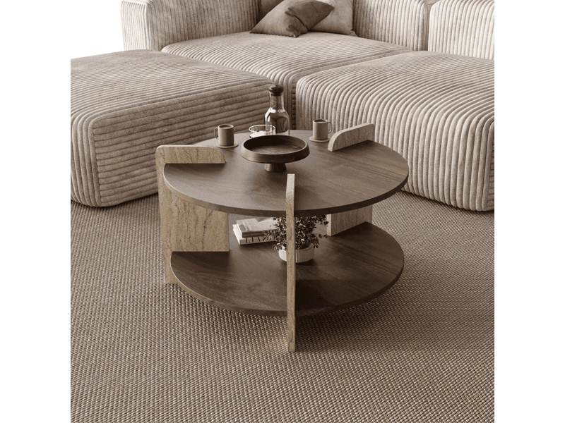  Table basse ronde double plateau d70 cm milo  - Conforama B