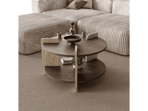 Table basse ronde double plateau d70 cm milo