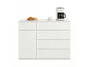 Buffet 1 porte(s)  5 tiroir(s) LPOSPI  - 100 cm coloris blanc 