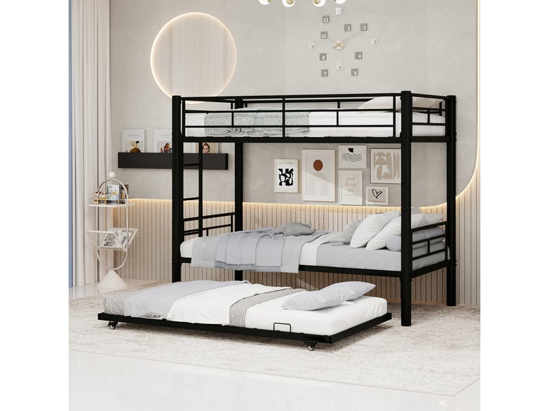 Lit superposé en fer noir 103x196 cm - Conforama E