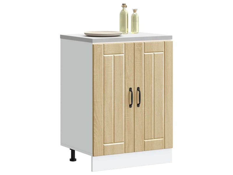  Meuble de cuisine, meuble de base de lavabo chêne sonoma bois d'ingénierie  - Conforama C