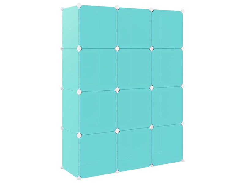  Armoire de rangement pour enfants avec 12 cubes vert pp  - Conforama E