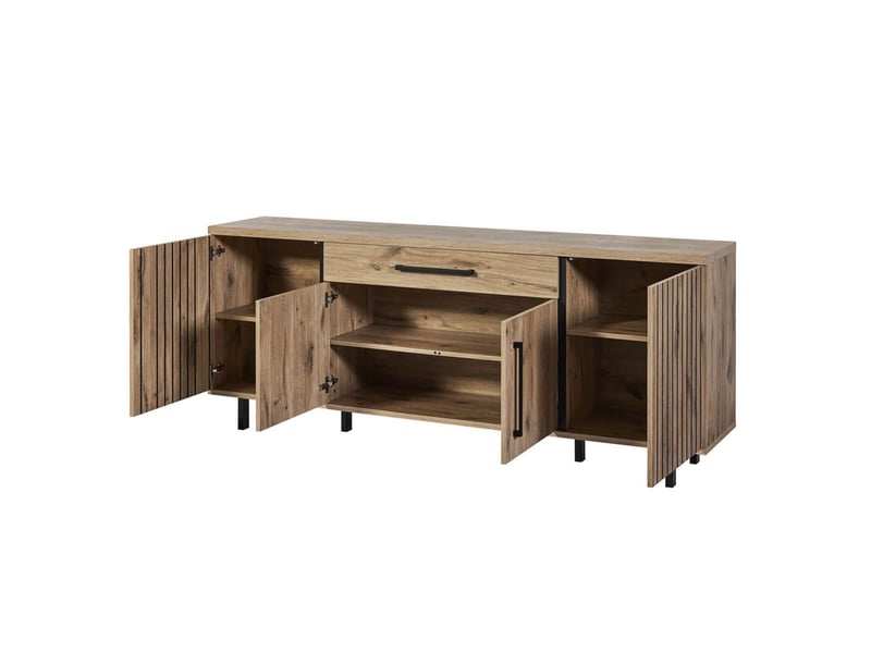  Buffet 4 portes 1 tiroir aspect bois canyon décor tasseaux - barton BARTON - Conforama C