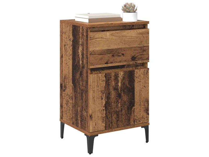  Table de chevet - cabinet de chevet - table de nuit 2 pc bois ancien 40 x 35 x 70 cm  - Conforama B