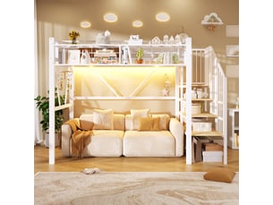 Lit mezzanine 90x200 cm <strong></strong> <strong></strong> coloris blanc