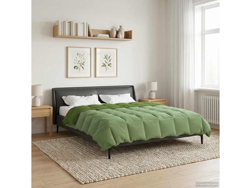  Duvet - couette complet toute l'année 220 x 260 cm 4 saisons vert  - Conforama D