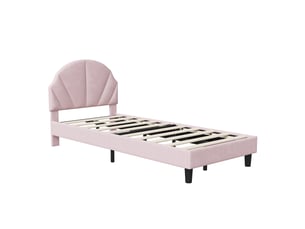 Lit simple 90x200 cm <strong>Lonelyo</strong> <strong></strong> coloris rose