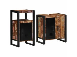 Ensemble de mobilier de salle de bain 2 pc multicolore et noir cf64168