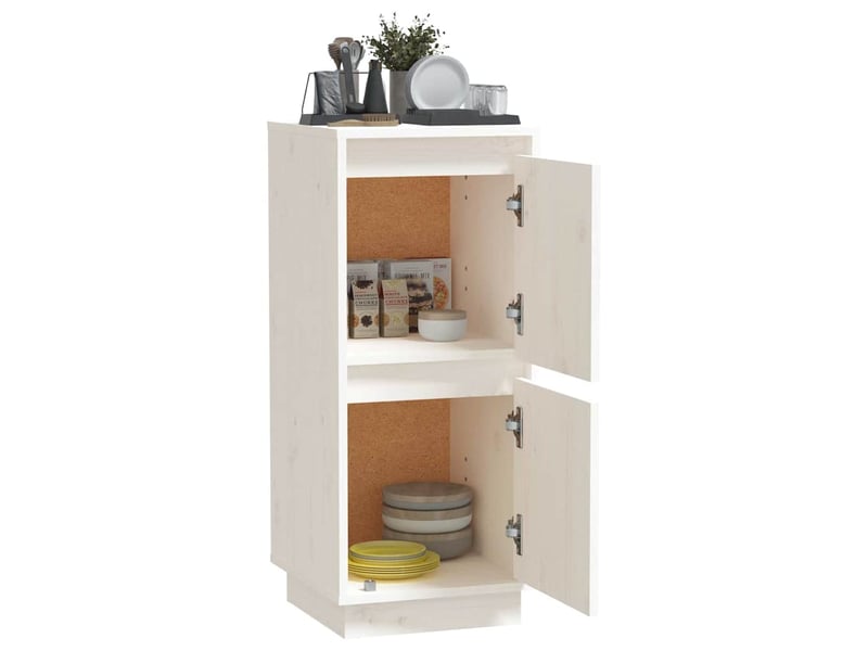 Buffet - bahut - meuble de rangement blanc 31,5x34x75 cm bois massif de pin  - Conforama D