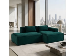 Canapé modulable droit 2pl 233x129x70 cm, meuble de salon, agréable et contemporain, coussins, polyester, vert rétro