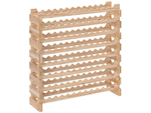 Casier à bouteilles pour 96 bouteilles, étagère à vin avec 8 niveaux modulable, 114×28×113,5cm, bois naturel